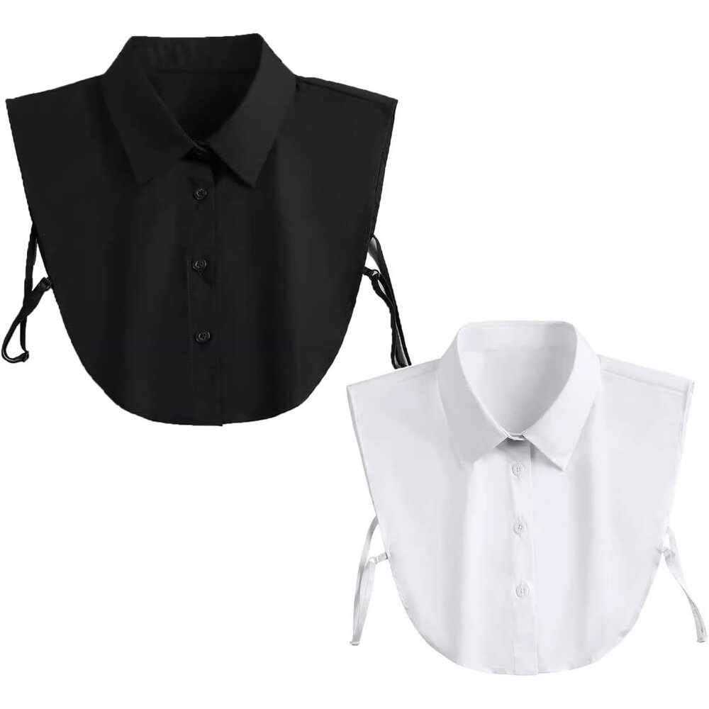 Half-Shirt Blouse Fake Collars, Detachable Dicky Collar Faux Collar for Women an